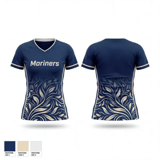 Womens Short Sleeve Vneck Shirt, Mariners, Baseball, Teamtime, Team time, sublimation, custom sports apparel, team uniforms, spirit wear, spiritwear, sports uniforms, custom shirts, team store, custom team store, fundraiser sports, apparel fundraiser