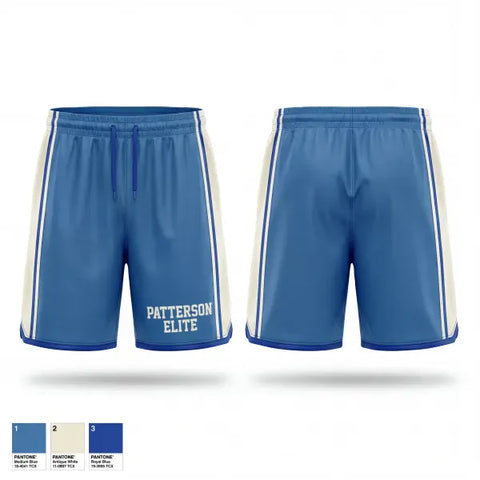 Athletic Shorts With Pockets, PATTERSON ELITE, Men's Basketball, Teamtime, Team time, sublimation, custom sports apparel, team uniforms, spirit wear, spiritwear, sports uniforms, custom shirts, team store, custom team store, fundraiser sports, apparel fundraiser