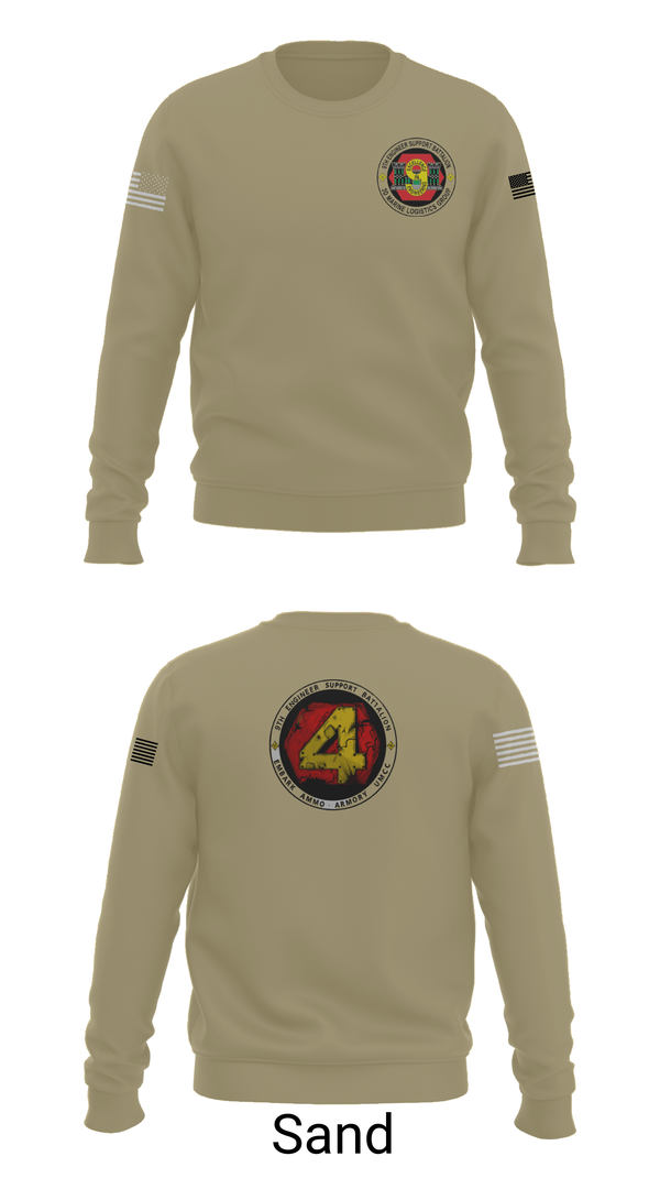 Crew Neck Sweatshirt, 9th Engineer Support Battalion, Marines, Teamtime, Team time, sublimation, custom sports apparel, team uniforms, spirit wear, spiritwear, sports uniforms, custom shirts, team store, custom team store, fundraiser sports, apparel fundraiser