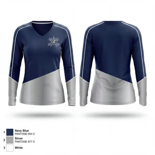 Womens Long Sleeve Vneck Shirt, San Pablo Cowboys, , Teamtime, Team time, sublimation, custom sports apparel, team uniforms, spirit wear, spiritwear, sports uniforms, custom shirts, team store, custom team store, fundraiser sports, apparel fundraiser