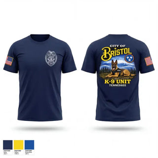 Old School Cotton Feel Shirt, Bristol Tennessee Police Department K9 Unit, Police, Teamtime, Team time, sublimation, custom sports apparel, team uniforms, spirit wear, spiritwear, sports uniforms, custom shirts, team store, custom team store, fundraiser sports, apparel fundraiser