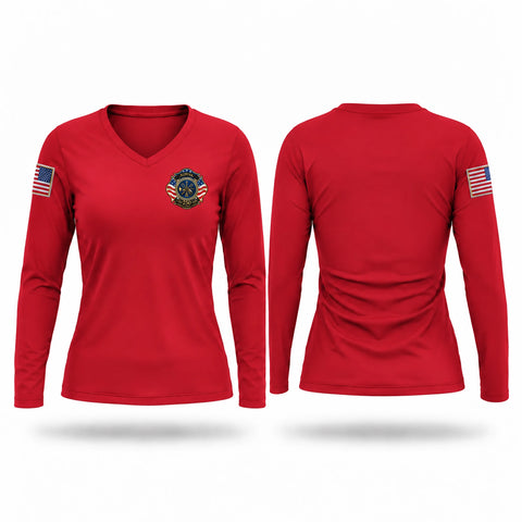 Womens Long Sleeve Vneck Shirt, Rapids, Fire Department, Teamtime, Team time, sublimation, custom sports apparel, team uniforms, spirit wear, spiritwear, sports uniforms, custom shirts, team store, custom team store, fundraiser sports, apparel fundraiser