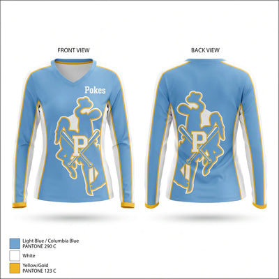 Pokes 56741482 Women's Long Sleeve V-neck Shirt - 1