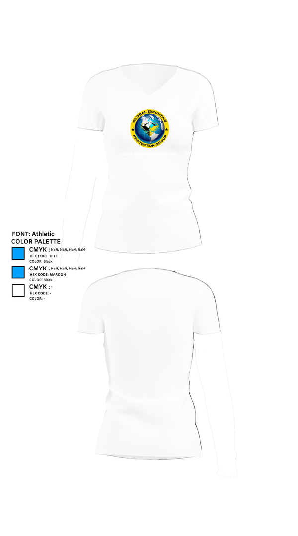 Womens Short Sleeve Vneck Shirt, Global executive protection group, , Teamtime, Team time, sublimation, custom sports apparel, team uniforms, spirit wear, spiritwear, sports uniforms, custom shirts, team store, custom team store, fundraiser sports, apparel fundraiser