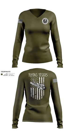 Womens Long Sleeve Vneck Shirt, 8-229th AHB, , Teamtime, Team time, sublimation, custom sports apparel, team uniforms, spirit wear, spiritwear, sports uniforms, custom shirts, team store, custom team store, fundraiser sports, apparel fundraiser
