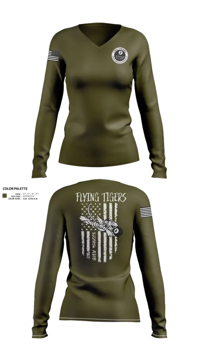 8-229th AHB 53377012 Women's Long Sleeve V-neck Shirt - 22
