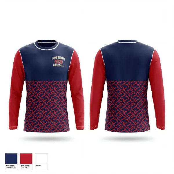 Long Sleeve Performance Shirt, KCD Freedom, Baseball, Teamtime, Team time, sublimation, custom sports apparel, team uniforms, spirit wear, spiritwear, sports uniforms, custom shirts, team store, custom team store, fundraiser sports, apparel fundraiser