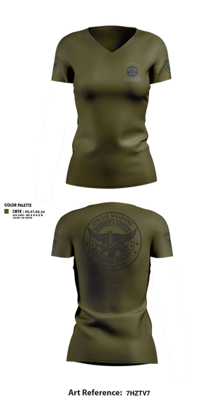 Womens Short Sleeve Vneck Shirt, Rockdale SWAT, Police, Teamtime, Team time, sublimation, custom sports apparel, team uniforms, spirit wear, spiritwear, sports uniforms, custom shirts, team store, custom team store, fundraiser sports, apparel fundraiser