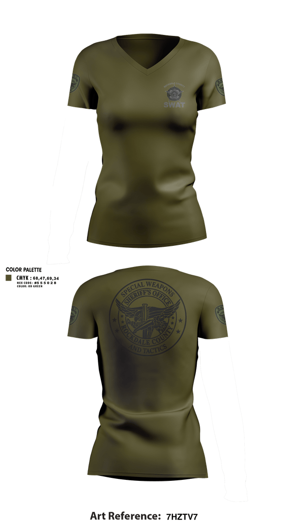 Womens Short Sleeve Vneck Shirt, Rockdale SWAT, Police, Teamtime, Team time, sublimation, custom sports apparel, team uniforms, spirit wear, spiritwear, sports uniforms, custom shirts, team store, custom team store, fundraiser sports, apparel fundraiser