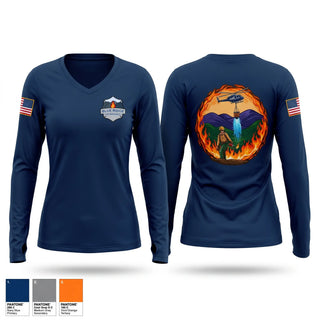 Womens Long Sleeve Vneck Shirt, Blue Ridge Fire Resources, Fire Department, Teamtime, Team time, sublimation, custom sports apparel, team uniforms, spirit wear, spiritwear, sports uniforms, custom shirts, team store, custom team store, fundraiser sports, apparel fundraiser