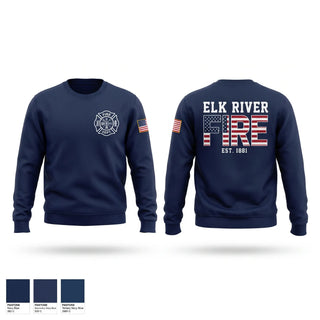 Crew Neck Sweatshirt, Elk River Fire Department, Fire Department, Teamtime, Team time, sublimation, custom sports apparel, team uniforms, spirit wear, spiritwear, sports uniforms, custom shirts, team store, custom team store, fundraiser sports, apparel fundraiser