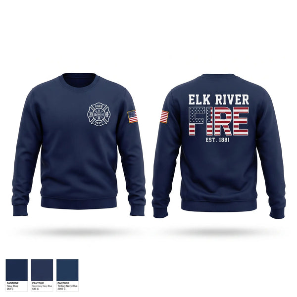 Crew Neck Sweatshirt, Elk River Fire Department, Fire Department, Teamtime, Team time, sublimation, custom sports apparel, team uniforms, spirit wear, spiritwear, sports uniforms, custom shirts, team store, custom team store, fundraiser sports, apparel fundraiser