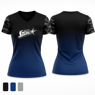 Elite Stars 58724409 Women's Short Sleeve V-neck Shirt - 1