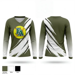 Womens Long Sleeve Vneck Shirt, Frederica Academy, Softball, Teamtime, Team time, sublimation, custom sports apparel, team uniforms, spirit wear, spiritwear, sports uniforms, custom shirts, team store, custom team store, fundraiser sports, apparel fundraiser