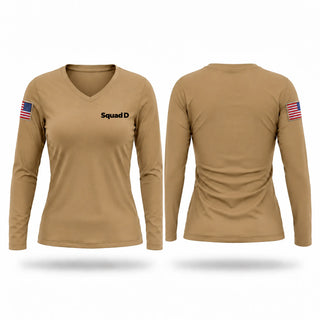 Womens Long Sleeve Vneck Shirt, Squad D, Police, Teamtime, Team time, sublimation, custom sports apparel, team uniforms, spirit wear, spiritwear, sports uniforms, custom shirts, team store, custom team store, fundraiser sports, apparel fundraiser