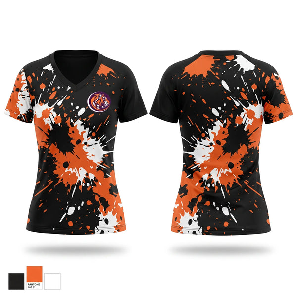 Womens Short Sleeve Vneck Shirt, Armada Tigers, Golf, Teamtime, Team time, sublimation, custom sports apparel, team uniforms, spirit wear, spiritwear, sports uniforms, custom shirts, team store, custom team store, fundraiser sports, apparel fundraiser