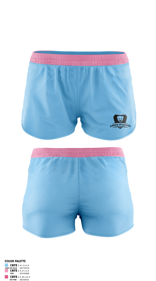 Womens Soccer Shorts, Lady Pumas, Women's Soccer, Teamtime, Team time, sublimation, custom sports apparel, team uniforms, spirit wear, spiritwear, sports uniforms, custom shirts, team store, custom team store, fundraiser sports, apparel fundraiser