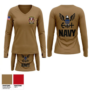 Womens Long Sleeve Vneck Shirt, HSM-79, Navy, Teamtime, Team time, sublimation, custom sports apparel, team uniforms, spirit wear, spiritwear, sports uniforms, custom shirts, team store, custom team store, fundraiser sports, apparel fundraiser