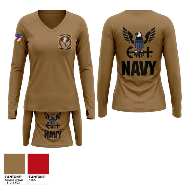 Womens Long Sleeve Vneck Shirt, HSM-79, Navy, Teamtime, Team time, sublimation, custom sports apparel, team uniforms, spirit wear, spiritwear, sports uniforms, custom shirts, team store, custom team store, fundraiser sports, apparel fundraiser