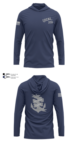 Long Sleeve Performance Shirt with hood, Belmar Ems 378, EMS/EMT, Teamtime, Team time, sublimation, custom sports apparel, team uniforms, spirit wear, spiritwear, sports uniforms, custom shirts, team store, custom team store, fundraiser sports, apparel fundraiser