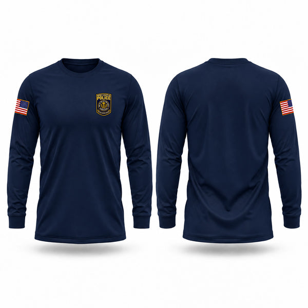 Long Sleeve Performance Shirt, New Castle Police Department, Police, Teamtime, Team time, sublimation, custom sports apparel, team uniforms, spirit wear, spiritwear, sports uniforms, custom shirts, team store, custom team store, fundraiser sports, apparel fundraiser