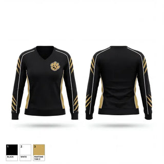 Womens Long Sleeve Vneck Shirt, Manassas Park High School, , Teamtime, Team time, sublimation, custom sports apparel, team uniforms, spirit wear, spiritwear, sports uniforms, custom shirts, team store, custom team store, fundraiser sports, apparel fundraiser