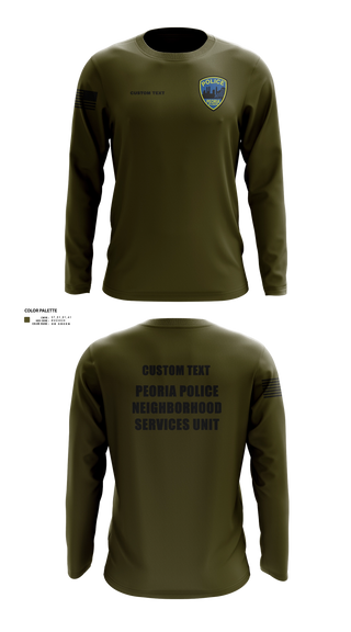 Long Sleeve Performance Shirt, Peoria Police Department, Police, Teamtime, Team time, sublimation, custom sports apparel, team uniforms, spirit wear, spiritwear, sports uniforms, custom shirts, team store, custom team store, fundraiser sports, apparel fundraiser