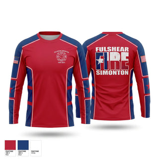 Long Sleeve Performance Shirt, Fulshear Simonton FD, Fire Department, Teamtime, Team time, sublimation, custom sports apparel, team uniforms, spirit wear, spiritwear, sports uniforms, custom shirts, team store, custom team store, fundraiser sports, apparel fundraiser