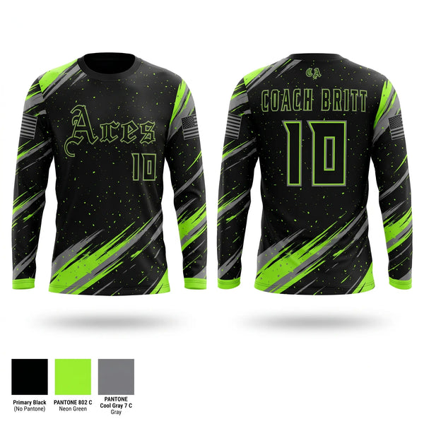 Long Sleeve Performance Shirt, Cosmo Aces, Baseball, Teamtime, Team time, sublimation, custom sports apparel, team uniforms, spirit wear, spiritwear, sports uniforms, custom shirts, team store, custom team store, fundraiser sports, apparel fundraiser