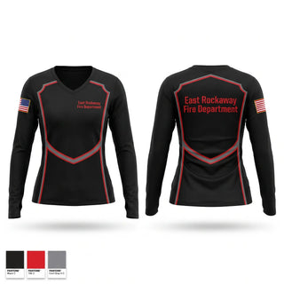 Womens Long Sleeve Vneck Shirt, East Rockaway Fire Department, Fire Department, Teamtime, Team time, sublimation, custom sports apparel, team uniforms, spirit wear, spiritwear, sports uniforms, custom shirts, team store, custom team store, fundraiser sports, apparel fundraiser