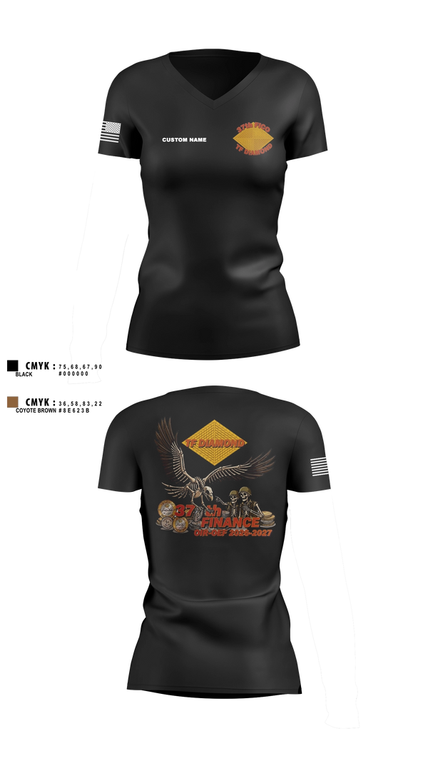 Womens Short Sleeve Vneck Shirt, 37th FICO, Army, Teamtime, Team time, sublimation, custom sports apparel, team uniforms, spirit wear, spiritwear, sports uniforms, custom shirts, team store, custom team store, fundraiser sports, apparel fundraiser