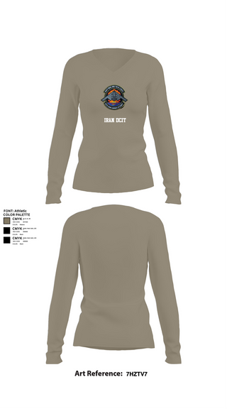 Womens Long Sleeve Vneck Shirt, Iran DCIT, Army, Teamtime, Team time, sublimation, custom sports apparel, team uniforms, spirit wear, spiritwear, sports uniforms, custom shirts, team store, custom team store, fundraiser sports, apparel fundraiser