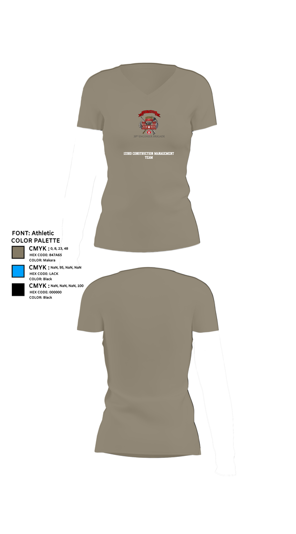 Womens Short Sleeve Vneck Shirt, 133rd Construction Management Team, , Teamtime, Team time, sublimation, custom sports apparel, team uniforms, spirit wear, spiritwear, sports uniforms, custom shirts, team store, custom team store, fundraiser sports, apparel fundraiser