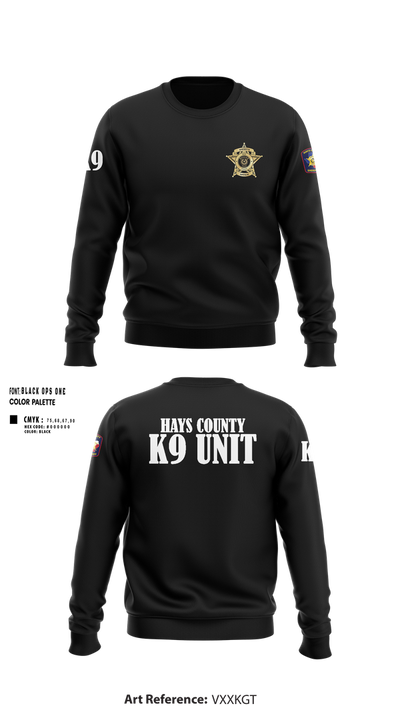 Hays County Sheriff’s Office 39669531 Crew Neck Sweatshirt - 324