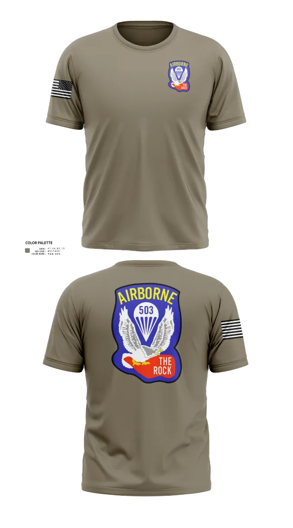 Old School Cotton Feel Shirt, 1st Battalion 503rd Infantry Regiment, , Teamtime, Team time, sublimation, custom sports apparel, team uniforms, spirit wear, spiritwear, sports uniforms, custom shirts, team store, custom team store, fundraiser sports, apparel fundraiser