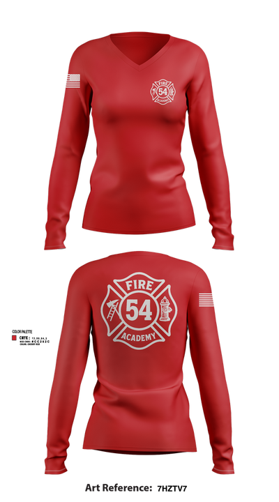 Class #54 78762440 Women's Long Sleeve V-neck Shirt - 101