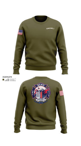 Crew Neck Sweatshirt, Engine 1, Fire Department, Teamtime, Team time, sublimation, custom sports apparel, team uniforms, spirit wear, spiritwear, sports uniforms, custom shirts, team store, custom team store, fundraiser sports, apparel fundraiser