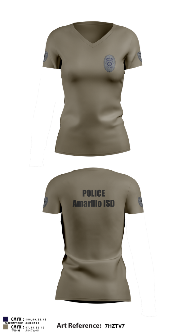 Womens Short Sleeve Vneck Shirt, Amarillo ISD Police, Police, Teamtime, Team time, sublimation, custom sports apparel, team uniforms, spirit wear, spiritwear, sports uniforms, custom shirts, team store, custom team store, fundraiser sports, apparel fundraiser