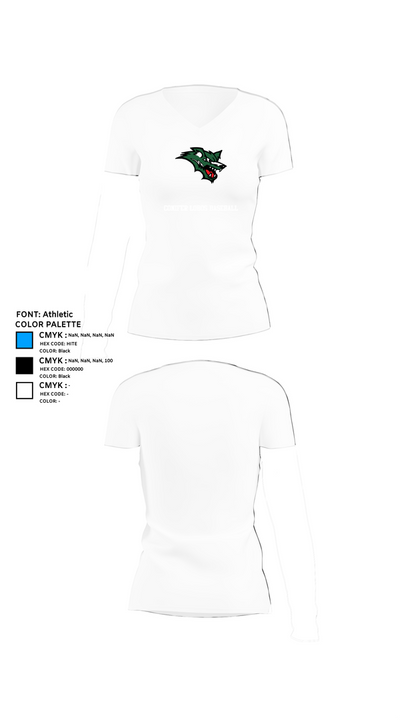 Conifer Lobos Baseball 33151461 Women's Short Sleeve V-neck Shirt - 18
