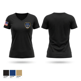 Womens Short Sleeve Vneck Shirt, Bibb County BOE Police Department, Police, Teamtime, Team time, sublimation, custom sports apparel, team uniforms, spirit wear, spiritwear, sports uniforms, custom shirts, team store, custom team store, fundraiser sports, apparel fundraiser