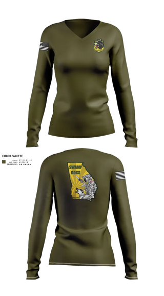 Womens Long Sleeve Vneck Shirt, 93D MP DET (MWD), , Teamtime, Team time, sublimation, custom sports apparel, team uniforms, spirit wear, spiritwear, sports uniforms, custom shirts, team store, custom team store, fundraiser sports, apparel fundraiser