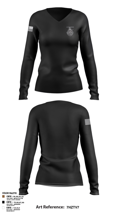 1/3 CR Reconnaissance 58656340 Women's Long Sleeve V-neck Shirt - 3