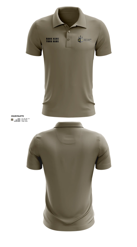 Short Sleeve Performance Polo, Army Software Factory, Army, Teamtime, Team time, sublimation, custom sports apparel, team uniforms, spirit wear, spiritwear, sports uniforms, custom shirts, team store, custom team store, fundraiser sports, apparel fundraiser