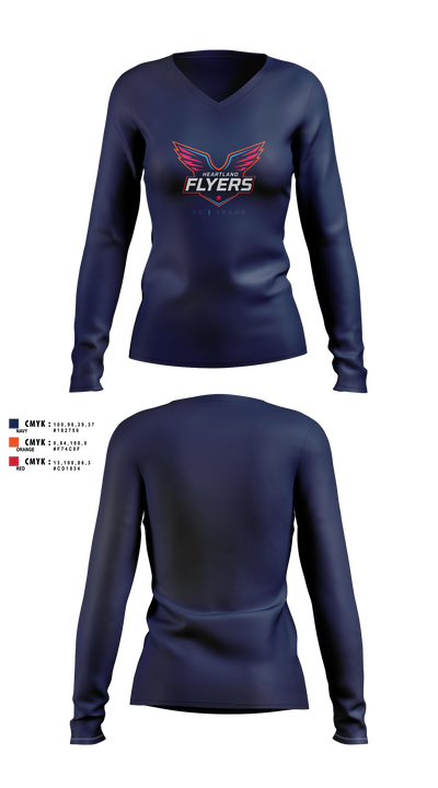 Heartland Flyers 65823739 Women's Long Sleeve V-neck Shirt - 2