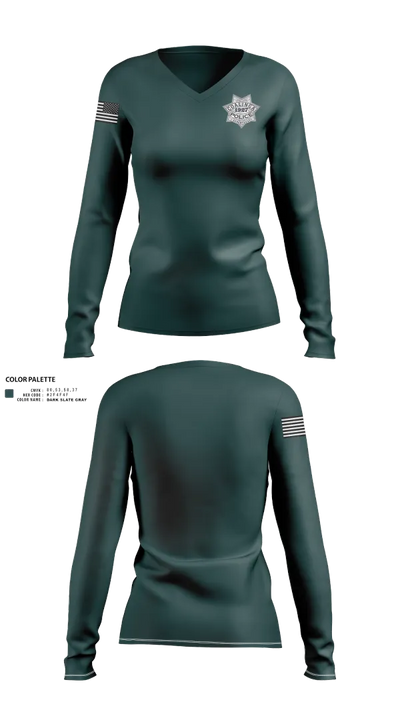 Coalinga Police Department Women's Long Sleeve V-neck Shirt - 22