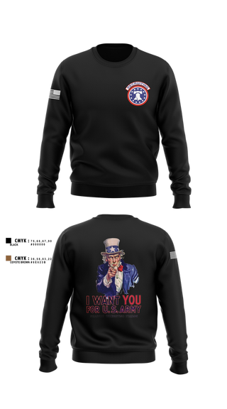 Crew Neck Sweatshirt, US Army I Want You, Army, Teamtime, Team time, sublimation, custom sports apparel, team uniforms, spirit wear, spiritwear, sports uniforms, custom shirts, team store, custom team store, fundraiser sports, apparel fundraiser