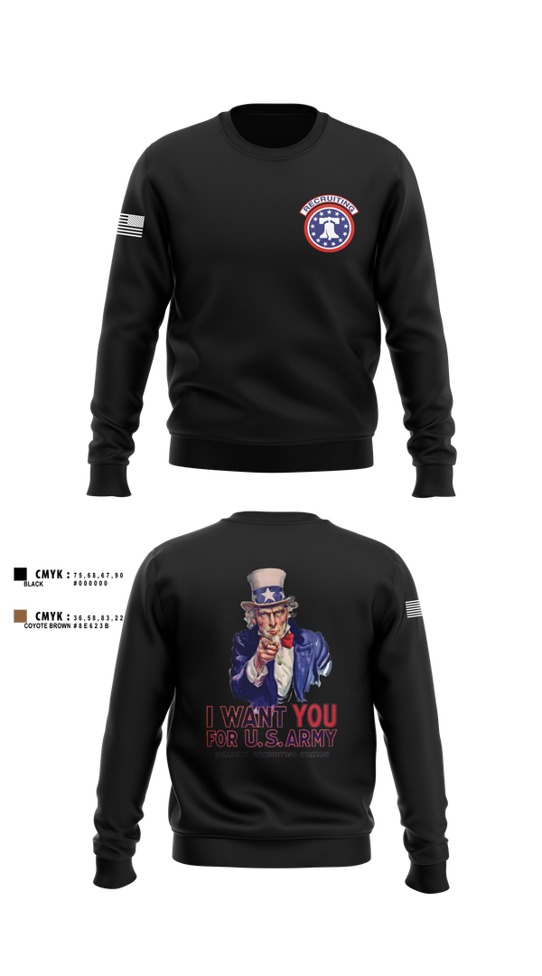 Crew Neck Sweatshirt, US Army I Want You, Army, Teamtime, Team time, sublimation, custom sports apparel, team uniforms, spirit wear, spiritwear, sports uniforms, custom shirts, team store, custom team store, fundraiser sports, apparel fundraiser