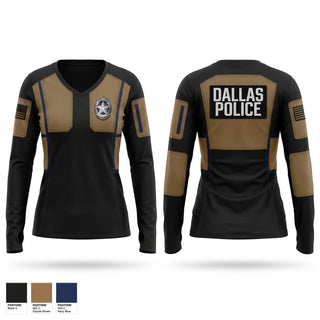 Womens Long Sleeve Vneck Shirt, Dallas Police Department, Police, Teamtime, Team time, sublimation, custom sports apparel, team uniforms, spirit wear, spiritwear, sports uniforms, custom shirts, team store, custom team store, fundraiser sports, apparel fundraiser