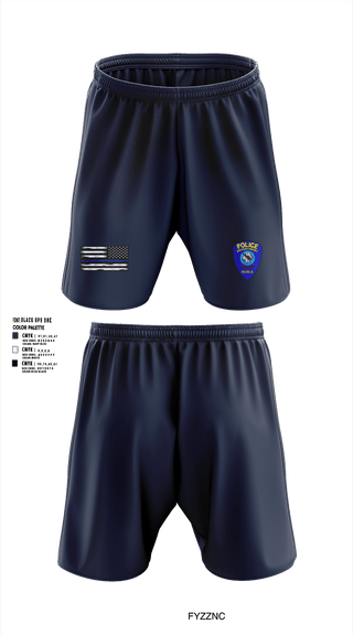 Athletic Shorts With Pockets, Noble Police, Police, Teamtime, Team time, sublimation, custom sports apparel, team uniforms, spirit wear, spiritwear, sports uniforms, custom shirts, team store, custom team store, fundraiser sports, apparel fundraiser