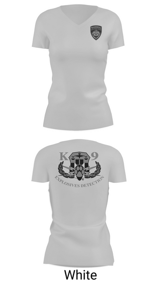 Womens Short Sleeve Vneck Shirt, Judicial Marshal Explosive Detection, Police, Teamtime, Team time, sublimation, custom sports apparel, team uniforms, spirit wear, spiritwear, sports uniforms, custom shirts, team store, custom team store, fundraiser sports, apparel fundraiser